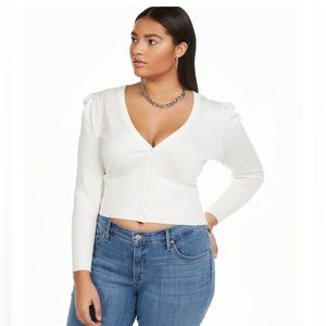 Danielle Bernstein for Macy’s puff sleeve cardigan
